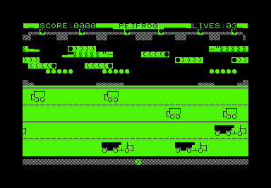 PETFrog game screenshot for Commodore PET